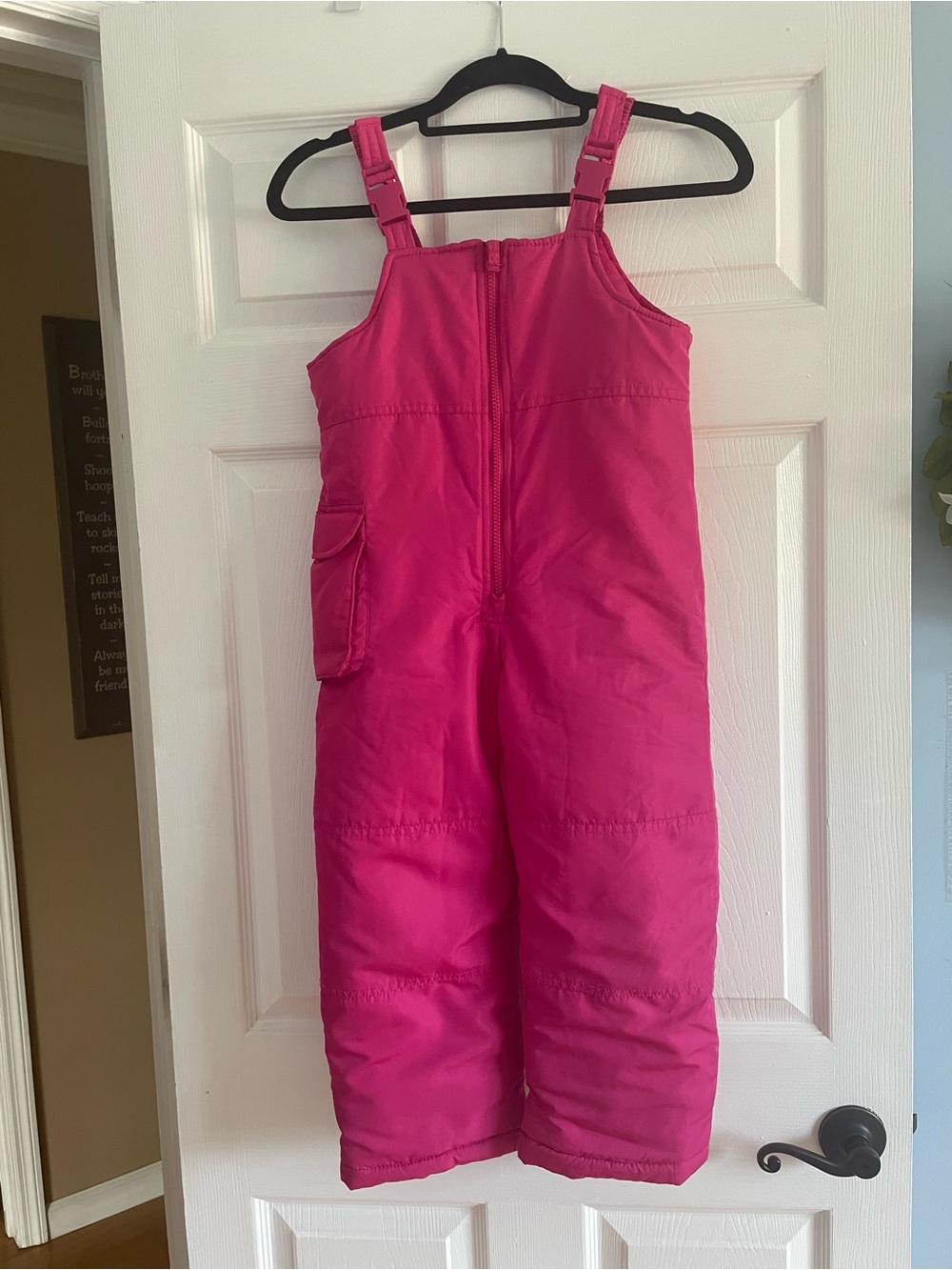 London Fog Girls Pink Snow Bibs One-Piece Snowsuit-Size L/6XβNWOT